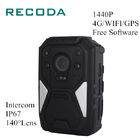 1440P Wireless Body Worn Camera IP67 Waterproof 4G/WIFI/GPS 10M Visible Face Detection