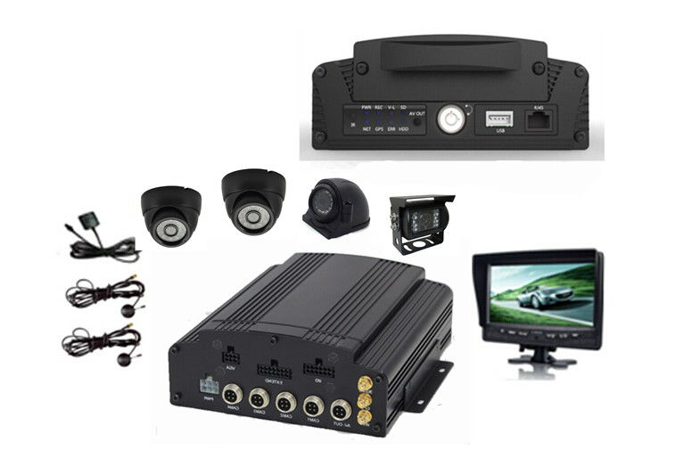 SD HDD WIFI GPS Tracking 3G / 4G 4 Camera Car DVR Support AHD Camera