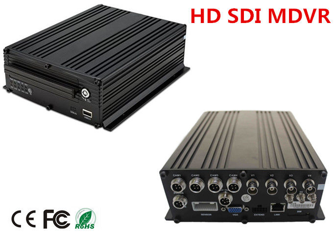 SDI Hard Disk 4Ch Trail / truck Full HD 1080P Car DVR With 3G GPS WIFI
